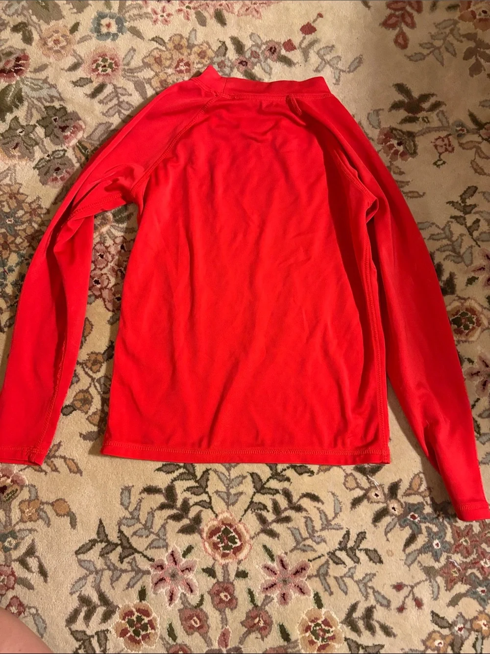 Kids Red Long-Sleeve Rash Guard Swim Shirt - Brand Unspecified
